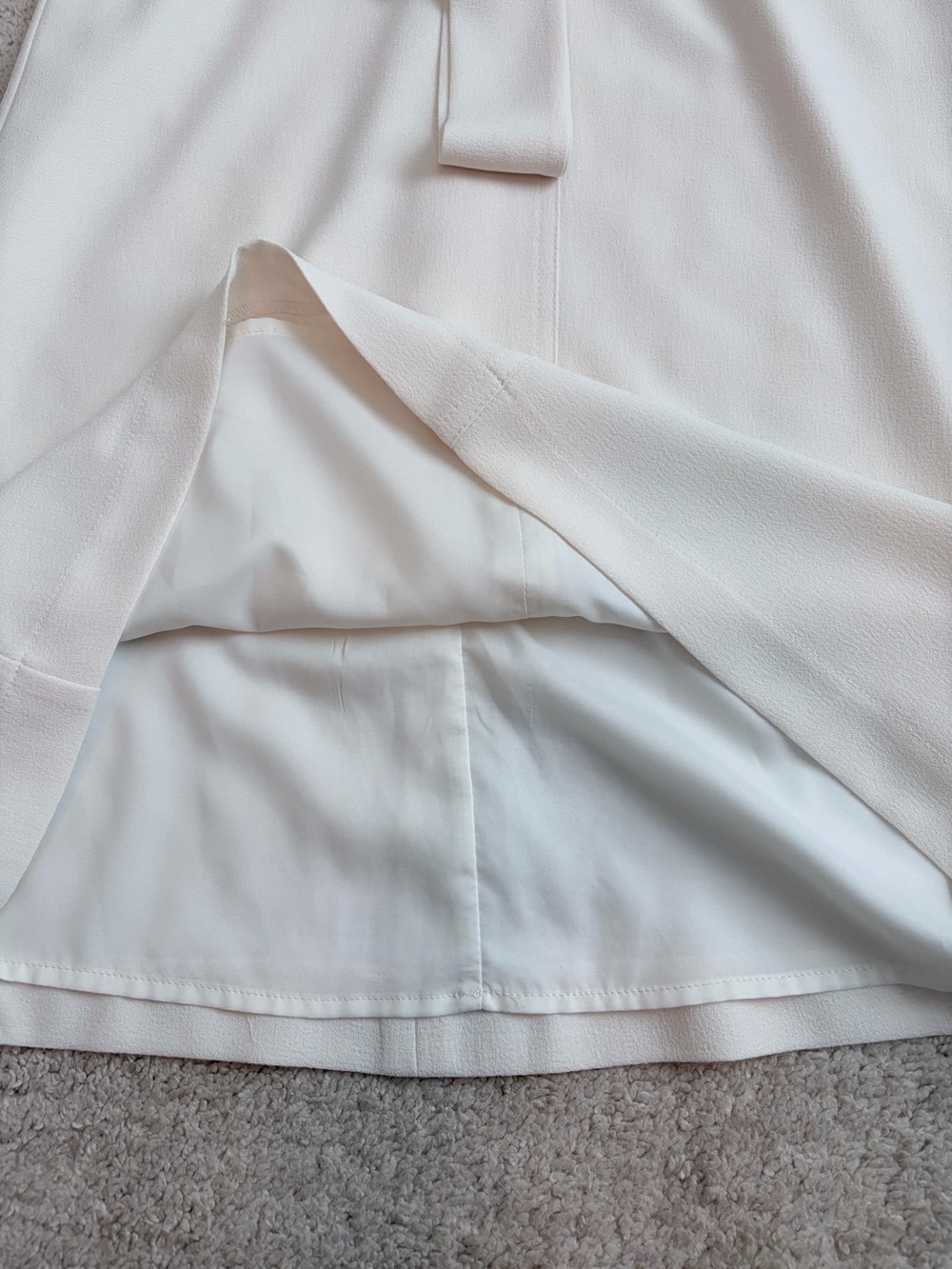 Gal Meets Glam Mini Dress Ines Cream Tie Neck Long Sleeve Women's Size 6 - Picture 9 of 11